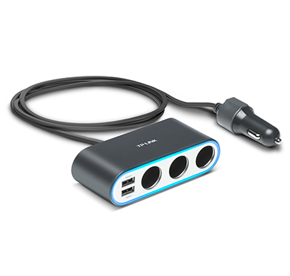 tp-link 3-port cigarette lighter power adapter with 2-port usb charger cp250 accessories